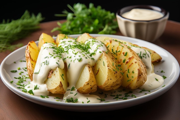 Patatas fritas al horno caseras con mayonesa