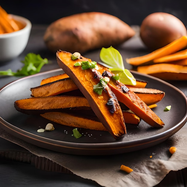 Patatas fritas al horno dulces