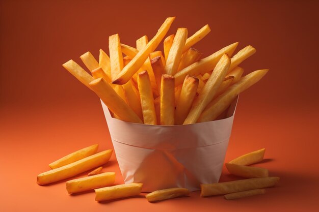 Foto patatas fritas apetitosas en la mesa de madera de cerca