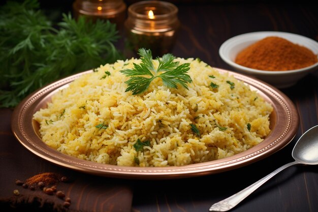 Patatas fritas y arroz en la mesa