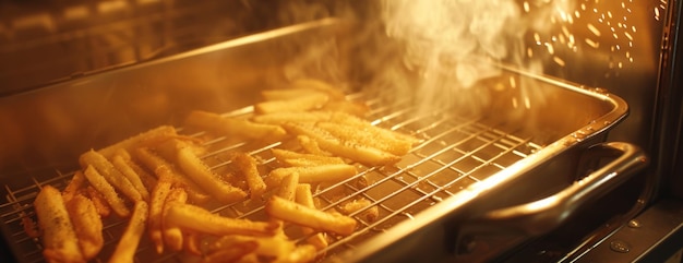 Foto patatas fritas cocinadas en el horno