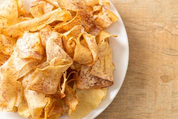 Patatas fritas crujientes de malanga dulce - Aperitivo saludable