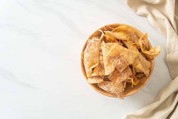 Patatas fritas crujientes de malanga dulce - Aperitivo saludable
