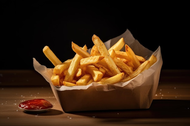 Patatas fritas con ketchup