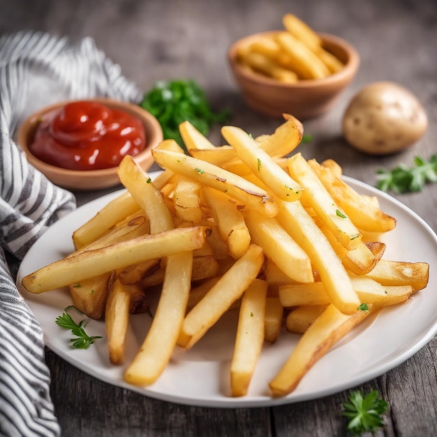 Patatas fritas en un plato