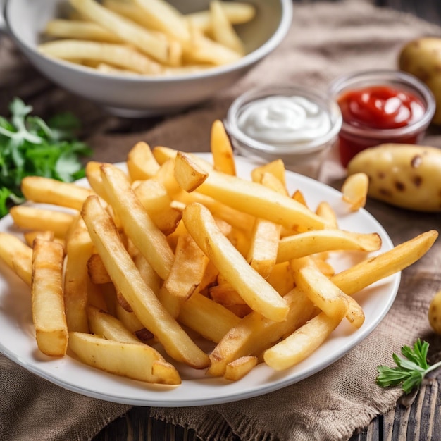 Patatas fritas en un plato