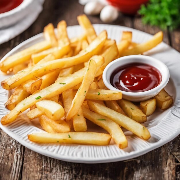 Patatas fritas en un plato