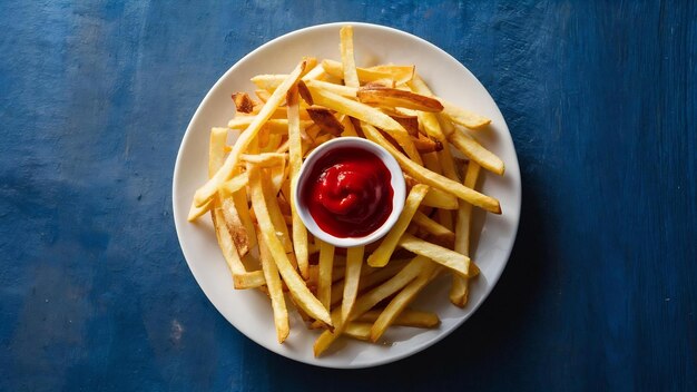 Patatas fritas con salsa de tomate o ketchup