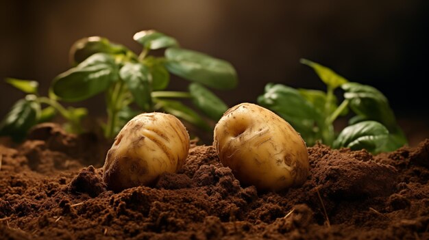 Foto patatas en las imágenes del suelo.