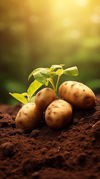 Patatas en las imágenes del suelo.