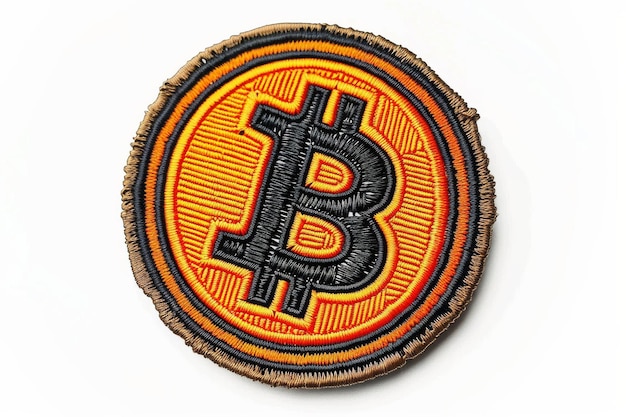 Foto patch de bitcoin em tecido