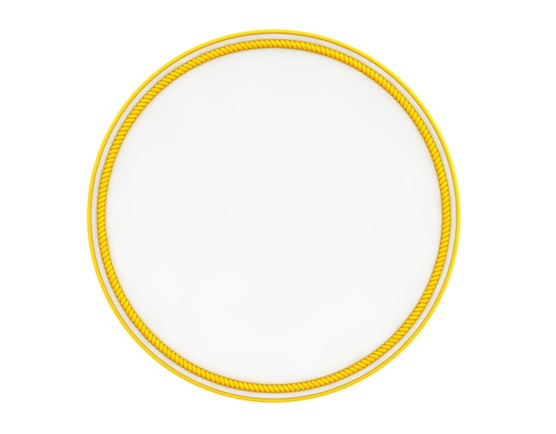 Foto patch uniforme amarelo em branco sobre um fundo branco. renderização 3d