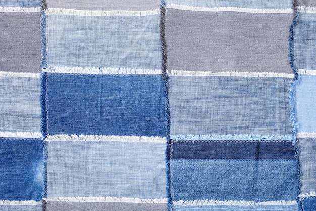 Patchwork de várias abas de denim