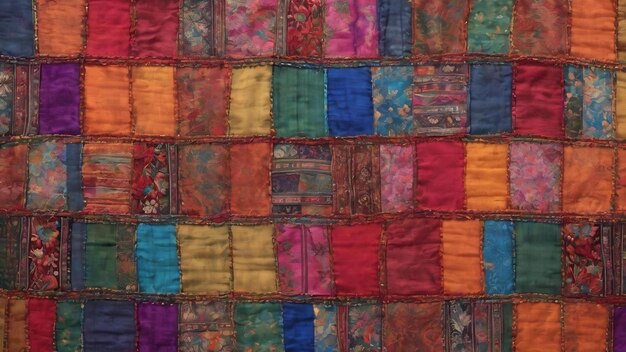 Patchwork têxtil sarilmak fundo multicolorxa