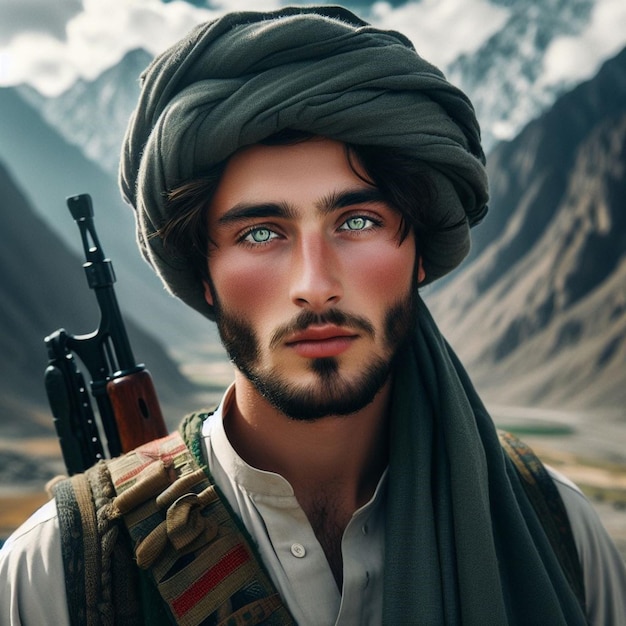 Pathaan charisma in afghanistan siehe die magnetische anziehungskraft eines blauäugigen individuums in der region