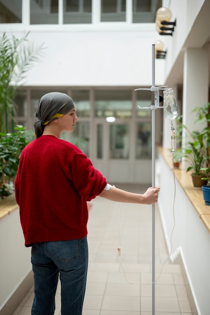 Foto patient, der eine chemotherapie erhält