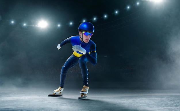 Foto patinação de velocidade em pista curta