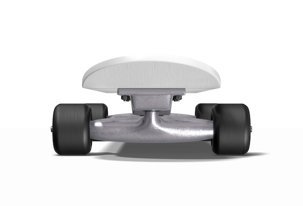 Patineta en blanco. Representación 3D.