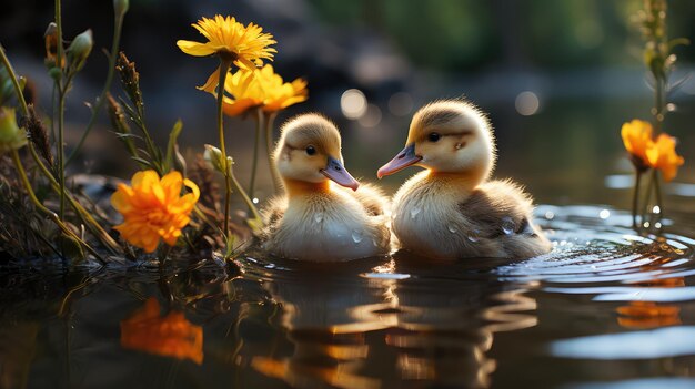 Foto patinhos bonitos foto grátis fundo hd