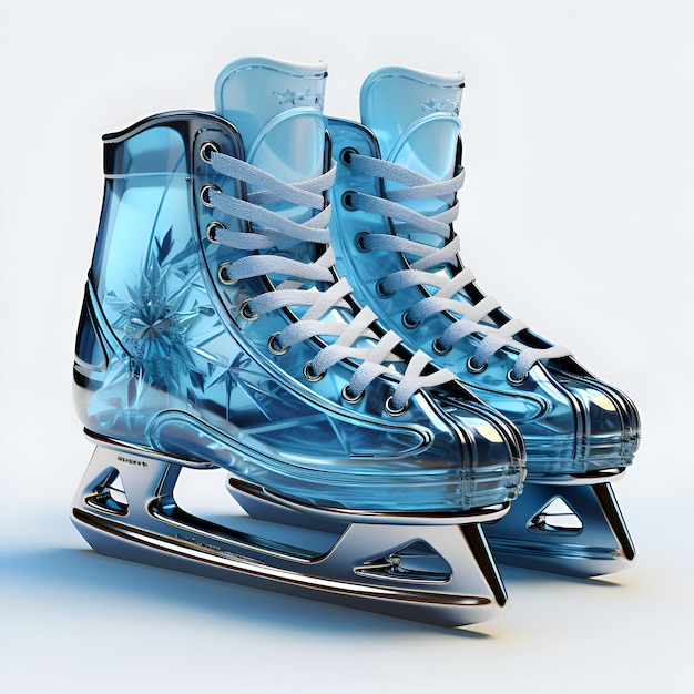 Patins artísticos isolados em uma ilustração 3D de fundo branco