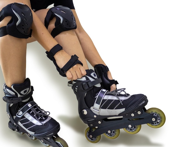 Patins em linha Joelheiras e proteção para as mãos para esportes radicais