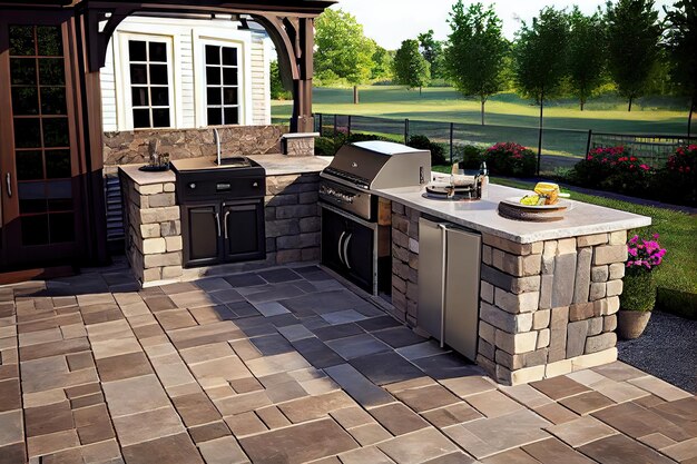 Fondo Gran Cocina Al Aire Libre Con Isla Y Fregadero Fondo, Imagen De Ideas  De Cocina De Patio, Patio, Jardín Imagen de Fondo Para Descarga Gratuita -  Pngtreee