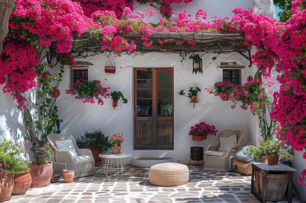 Foto patio con flores decoradas patio fest españa europa