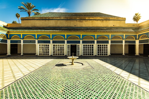 Pátio no Bahia PalaceMarrakeshMarrocos