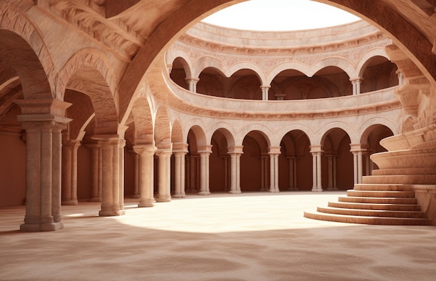 El patio del Palacio Real de Aranjuez, España