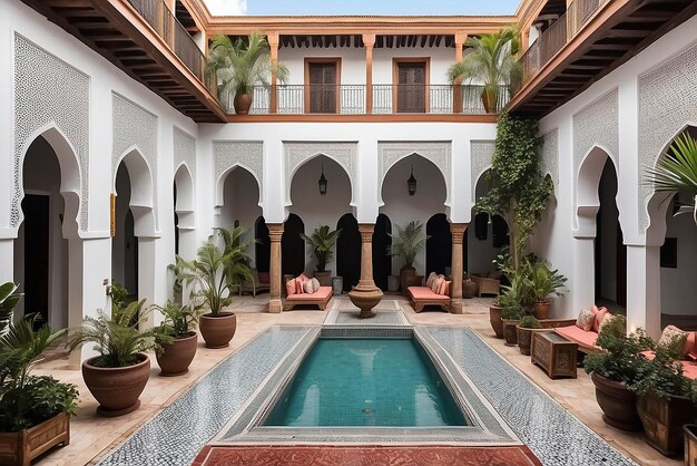 El patio del Riad marroquí