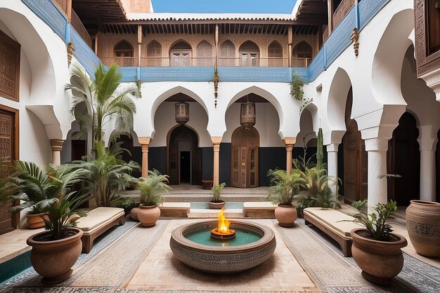 El patio del Riad marroquí