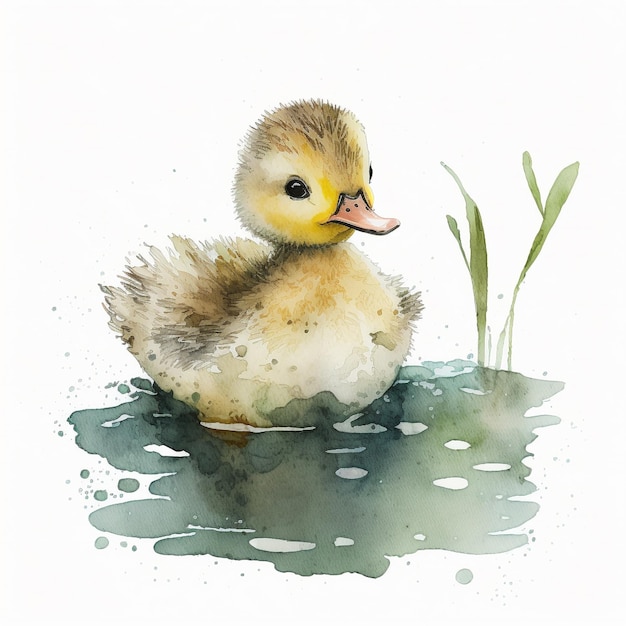 Pato aquarela