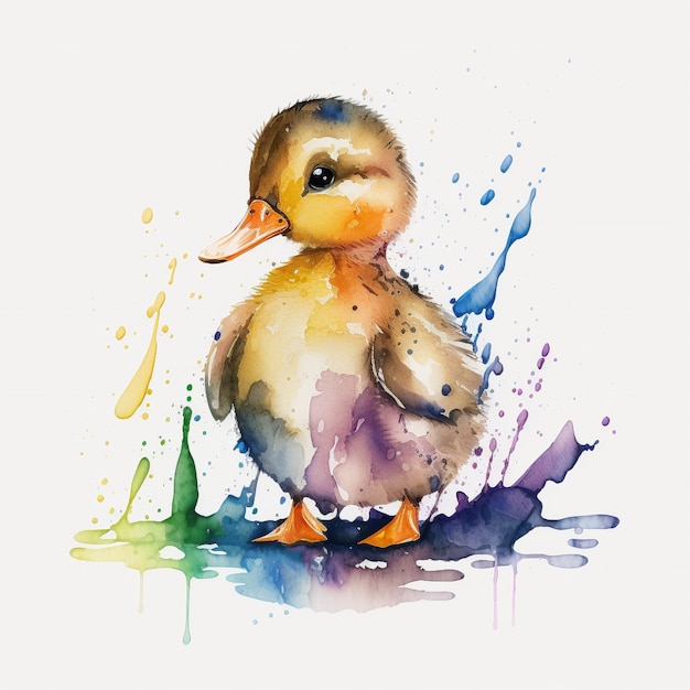 Pato aquarela