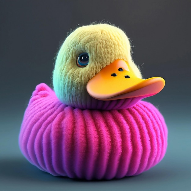 Pato colorido de lana de algodón suave 3D