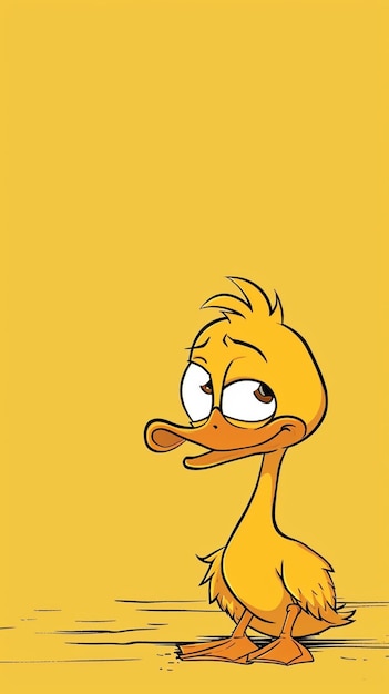 un pato de dibujos animados con una mirada triste en su cara generativa ai