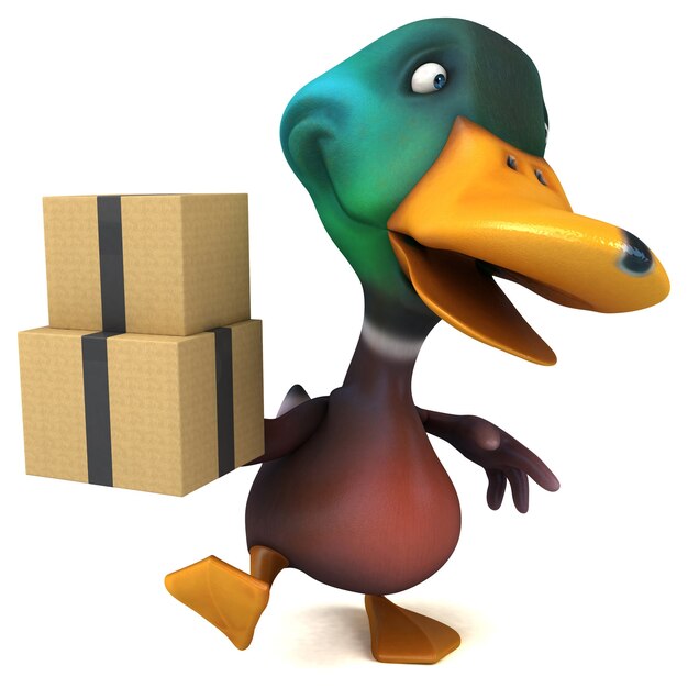 Pato divertido - ilustração 3d