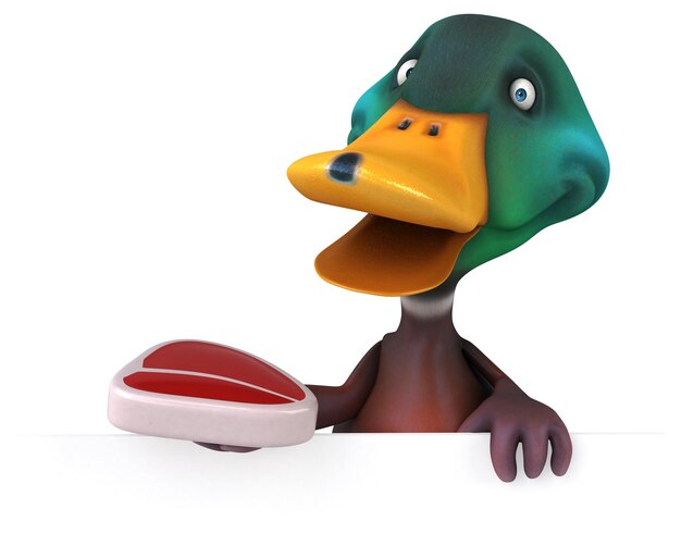 Pato divertido - ilustração 3D