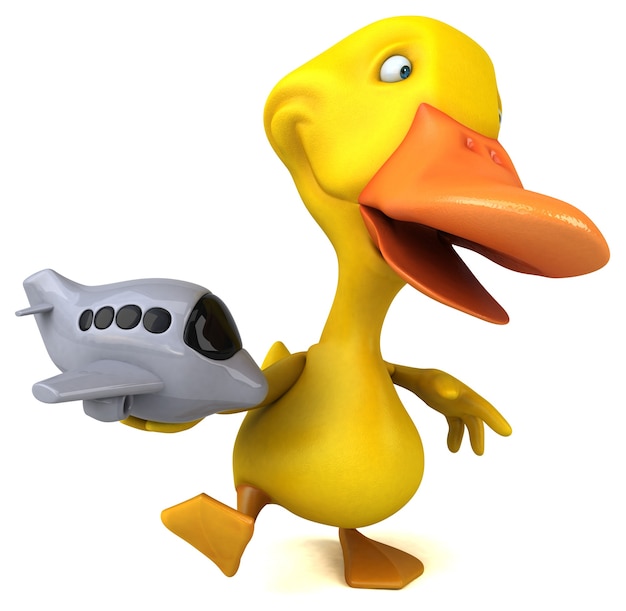 Pato divertido - ilustração 3D