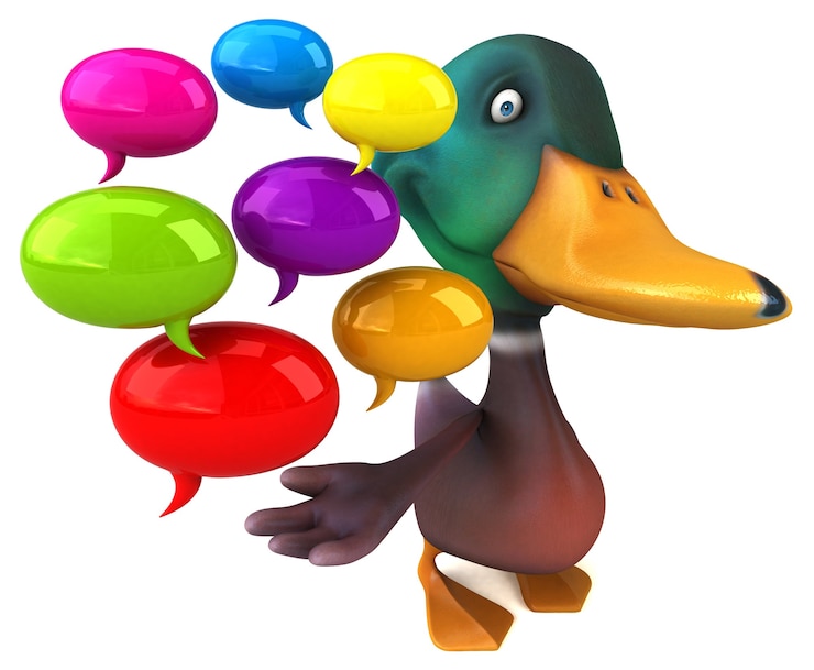 Foto pato divertido - ilustración 3d
