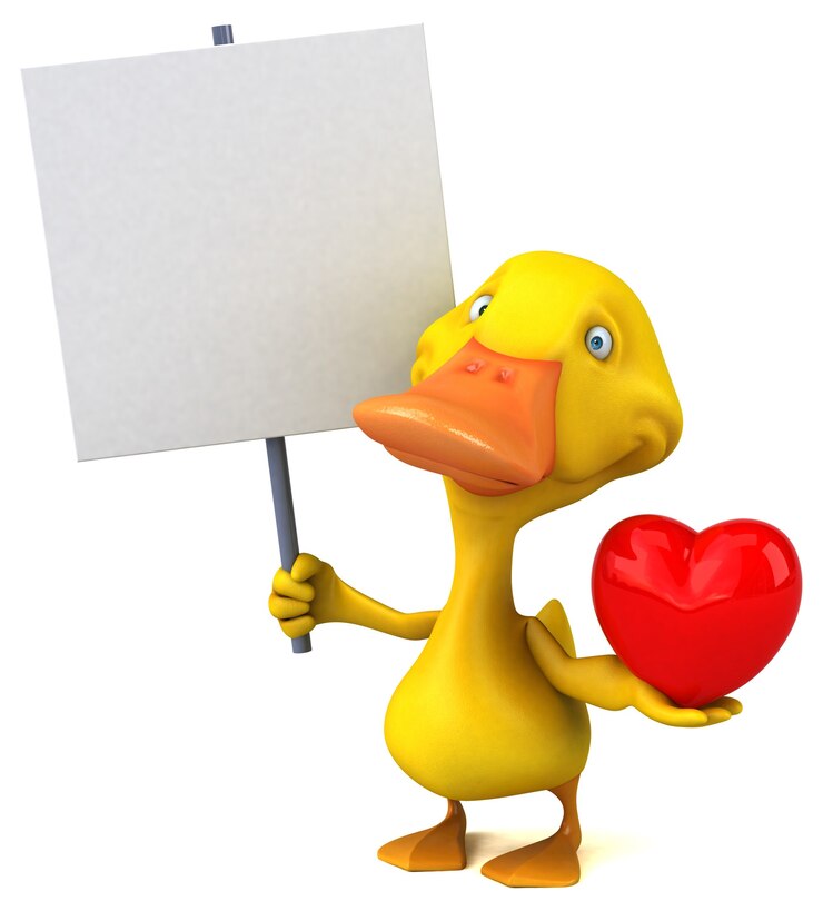 Foto pato divertido - ilustración 3d