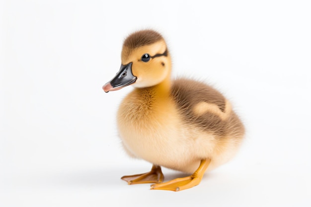 Un pato con un fondo blanco.