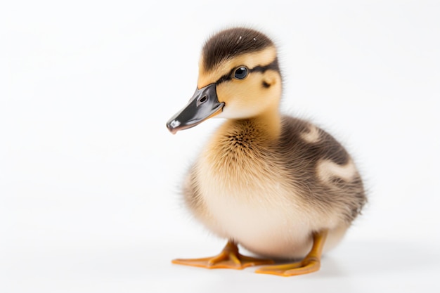 Un pato con un fondo blanco.