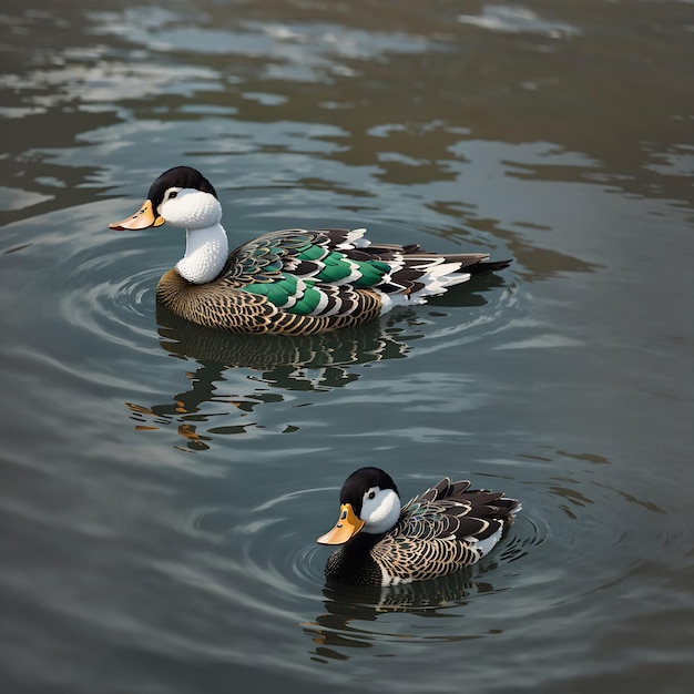 Pato en un lago generado por IA