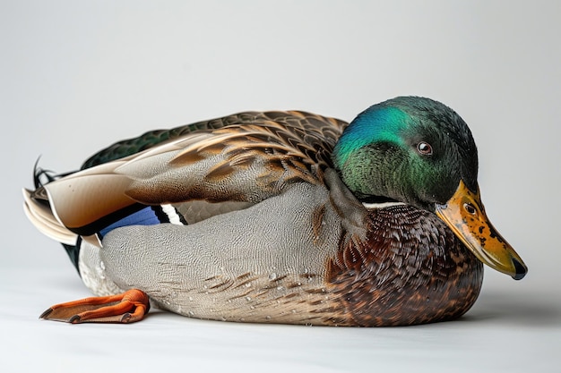 Foto un pato limpia las plumas brillantes