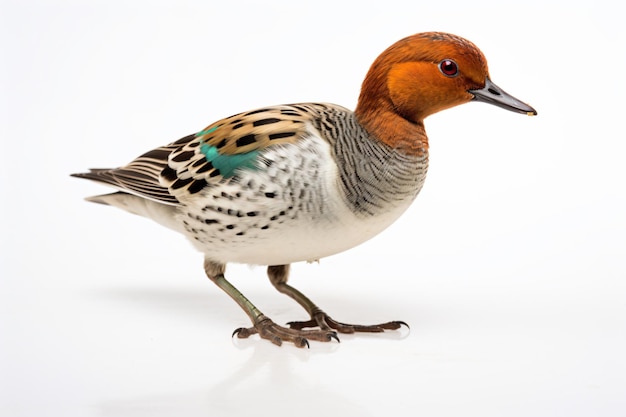 un pato con una mancha verde en la cabeza