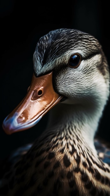 Un pato con la nariz negra