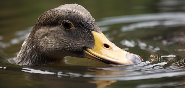 Un pato con un pico amarillo.