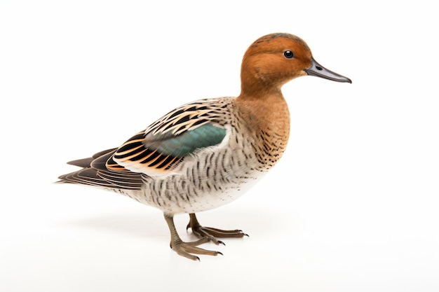 un pato con pico azul y marrón