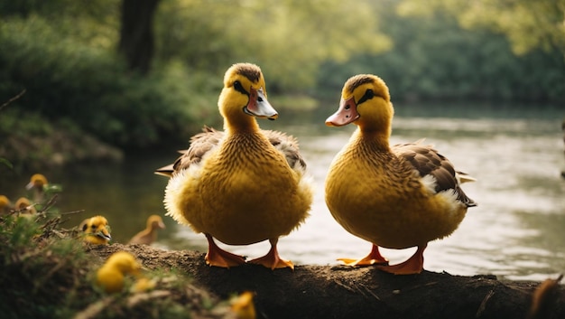 Foto patos bonitos que vivem na natureza