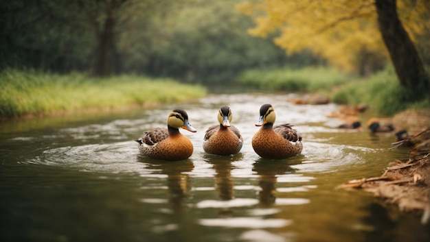 Foto patos bonitos que vivem na natureza